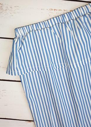 1+1=3 новая модная белая блуза в полоску с оборкой h&amp;m, размер 50 — 526 фото