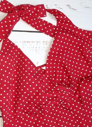 1+1=3 стильная красная натуральная блуза в горошек next, размер 46 - 483 фото