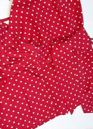 1+1=3 стильная красная натуральная блуза в горошек next, размер 46 - 486 фото