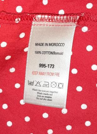 1+1=3 стильна червона натуральна блуза в горошок next, розмір 46 - 487 фото