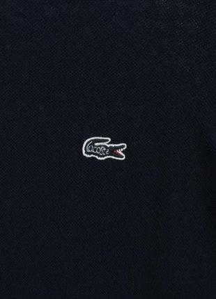 Легенький вовняний светр кофта lacoste navy wool slim fit crew neck sweater pullover4 фото