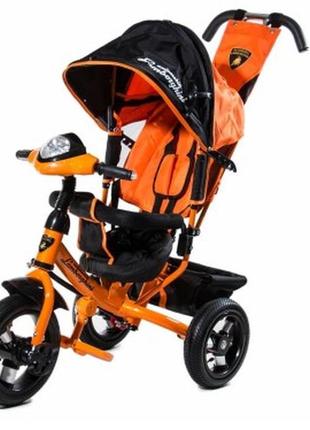 Трехколесный велосипед-коляска ламборджини большие надувные колеса