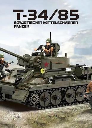 Конструктор модель радянського середнього танка т34 з 854 деталей 23.6 х 9.6 х 13.1 см