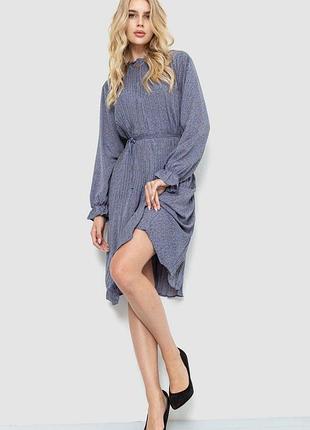 Платье свободного кроя шифоновое, цвет джинс, 204r701