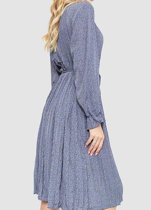 Платье свободного кроя шифоновое, цвет джинс, 204r701