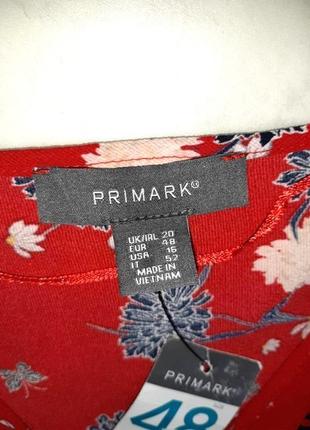 1+1=3 красивая красная блуза блузка цветочный принт primark, размер 52 - 543 фото