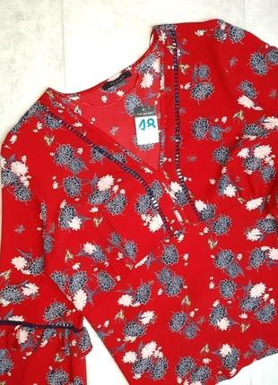 1+1=3 красивая красная блуза блузка цветочный принт primark, размер 52 - 544 фото