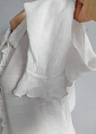 Вінтажна базова блуза з мереживним коміром.8 фото