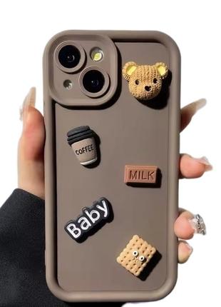 Силиконовый чехол / чехол для iphone 15 pro max / коричневый чехол