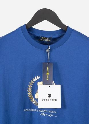 Чоловіча футболка бавовняна синя polo ralph lauren 100% cotton / поло літній одяг3 фото