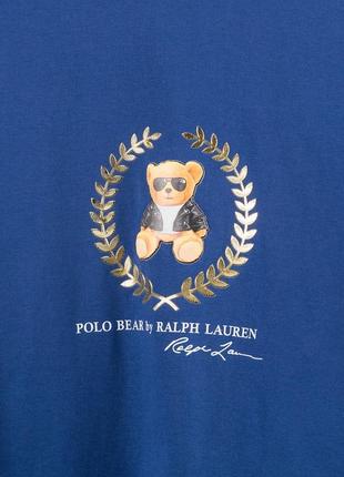 Чоловіча футболка бавовняна синя polo ralph lauren 100% cotton / поло літній одяг4 фото