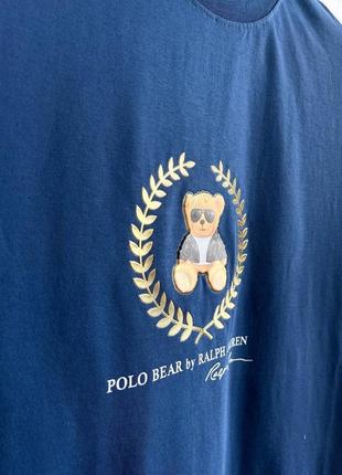 Чоловіча футболка бавовняна синя polo ralph lauren 100% cotton / поло літній одяг8 фото