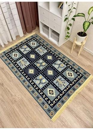 Бавовняний двобічний килимок, без ворсу, розмір 60x90