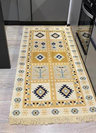 Бавовняний двобічний килимок, без ворсу, розмір 60x90