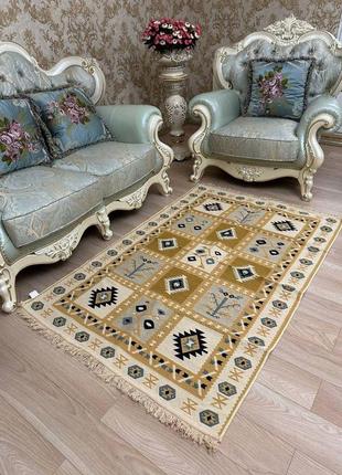 Бавовняний двобічний килимок, без ворсу, розмір 60x90