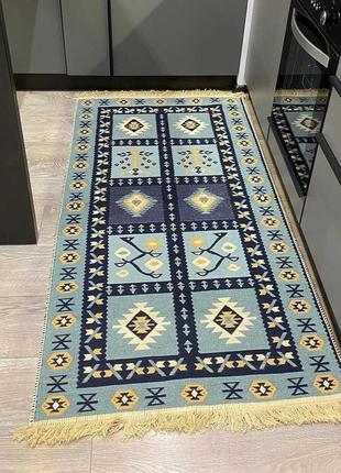 Бавовняний двобічний килимок, без ворсу, розмір 60x90