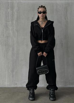 Теплый спортивный костюм oversize на молнии