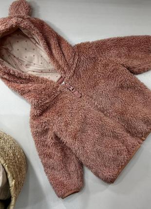 Плюшевая кофта на застежке 3-6 м