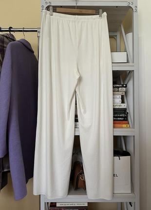 Трикотажные широкие базовые брюки брюки брюки в рубчик прямые уровни палаццо na-kd4 фото