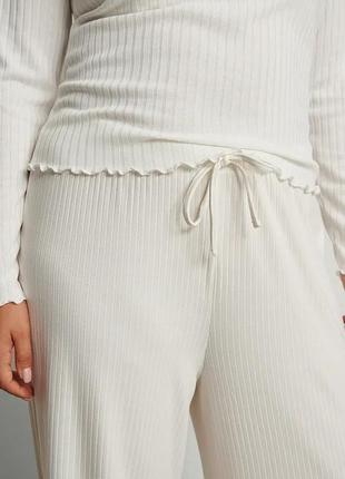 Трикотажные широкие базовые брюки брюки брюки в рубчик прямые уровни палаццо na-kd8 фото