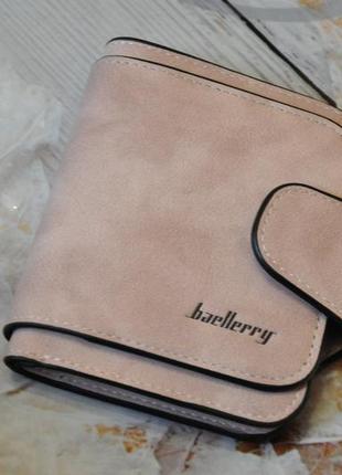 Baellerry forever mini, женский замшевый кошелек пудровый