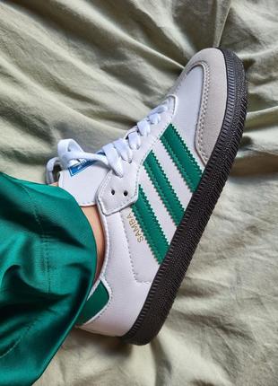 Кросівки adidas samba white green6 фото