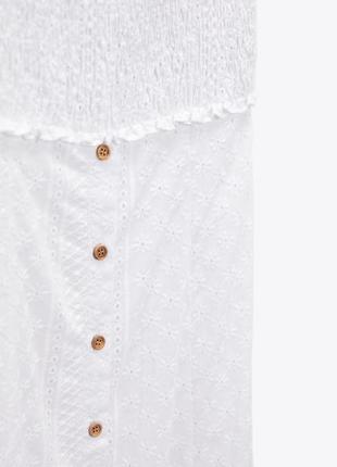 Платье миди с прорезной вышивкой от zara, размер s*10 фото