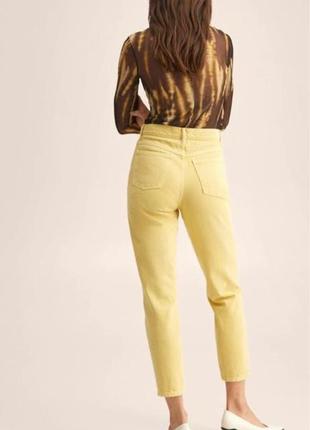 Джинсы mango пастельного желтого лимонного цвета джинсы mom мм размер s 100% хлопок2 фото