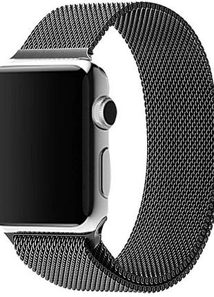 Silver apple watch with black milanese loop deals