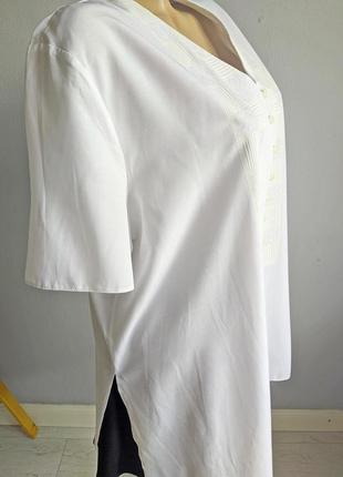 Блуза біла з орнаментом, батал.7 фото