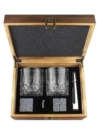 Подарочный набор для виски в темной деревянной коробке5 фото