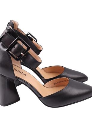 Туфли женские geronea черные натуральная кожа, 39
