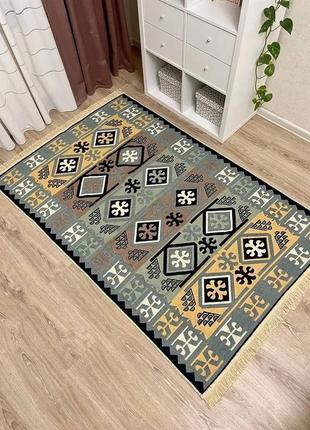 Турецкий безворсовый, двусторонний ковер из хлопка для вашего дома, размер 60x90