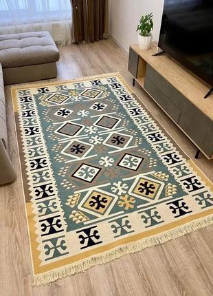 Турецкий безворсовый, двусторонний ковер из хлопка для вашего дома, размер 60x90