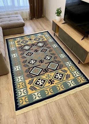 Турецький безворсовий, двосторонній килим з бавовни для вашого дому, розмір 60x908 фото