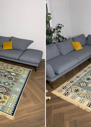 Турецький безворсовий, двосторонній килим з бавовни для вашого дому, розмір 60x904 фото