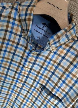 Мужская элегантная  хлопоковая  рубашка fynch -hatton германия в клетку размер l4 фото