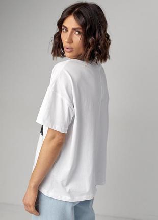 Женская футболка с принтом в виде корсета2 фото