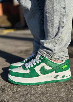 Женские кроссовки nike air force lv by virgil abloh green6 фото