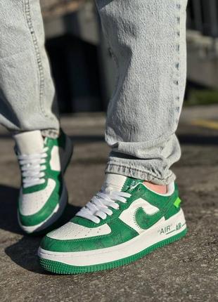 Женские кроссовки nike air force lv by virgil abloh green3 фото