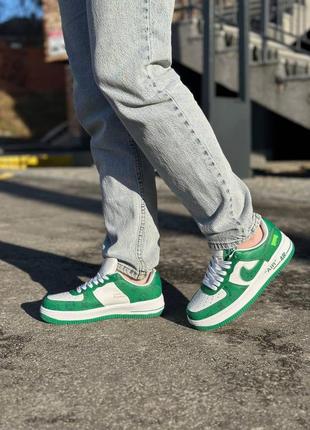 Женские кроссовки nike air force lv by virgil abloh green5 фото