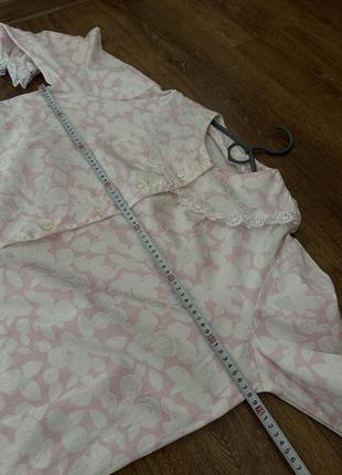 Італійська стильна сорочка-ножечка, плаття для сну розмір оверсайз піжама з рюшами7 фото