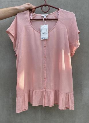 Персиково розовая блуза вискоза5 фото