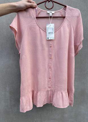 Персиково розовая блуза вискоза7 фото