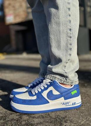 Женские кроссовки nike air force lv by virgil abloh blue1 фото