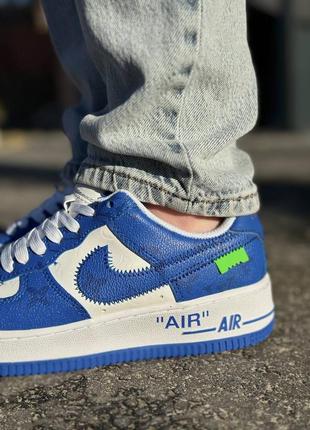 Женские кроссовки nike air force lv by virgil abloh blue7 фото