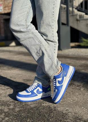 Женские кроссовки nike air force lv by virgil abloh blue5 фото