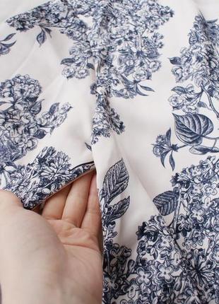 Брендовая атласная блуза цветочные мотивы тренд от h&amp;m6 фото