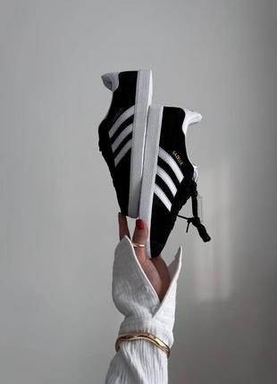 Женские кеды adidas gazelle black white 😊7 фото