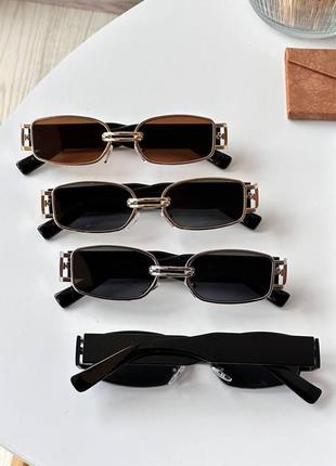 Сонцезахисні окуляри сталева оправа прямокутні9 фото